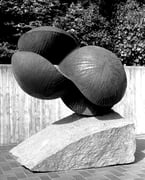 “Space - divided globe  (K-04)"                    H.200x200x100cm / mild steel / 1983