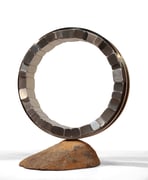 “Circle - yakibame (shrink fit)  (C-44)"    H.55x45x30cm / stainless steel, stone / 2018
