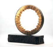 "Circle - harmony (C-49)"  / H.50(⌀40)x50x20cm / brass, stainless steel, granite / 2021*