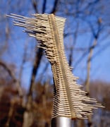 "Space - virtual ・ real  (K-06)"　　　H.35x25x5cm / stainless steel, brass / 1983