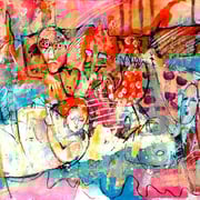 Ein rosen-roter Traum_Acryl auf Karton_100x70 cm