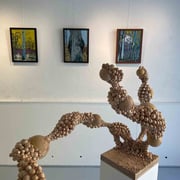 Skulptur Stefan Ester - Hinterglasmalerei Erwin Leinfelder