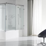 Iron B25: mampara de baño angular con una hoja corredera y dos hojas fijas