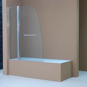 MAMPARA DE BAÑO MODELO "HUESCA". Frontal de baño con 1 hoja fija y 1 pivotante 180º.