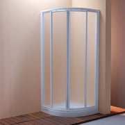 MAMPARA DE DUCHA MODELO "NAVARRA". Semicircular de ducha con 2 hojas fijas y 2 correderas.