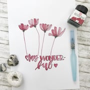 Eine Illustration mit dem Wassertankpinsel (Pentel) und der Ecoline Wasserfarbe (Talens)