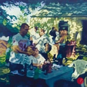 adam bota, "grillplatz", 2020, 110 x 120 cm, oil on canvas – erlas galerie