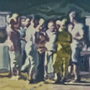 adam bota, "zombie sommernacht 2", 2024, 60 x 70 cm, oil on canvas – erlas galerie