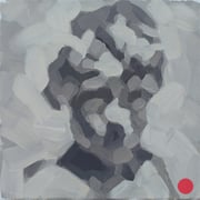 adam bota, "gesicht 1", 2018, 30 x 30 cm, oil on canvas – erlas galerie