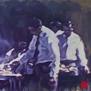 adam bota, "die bundhafte tätigkeit", 2023, 80 x 100 cm, oil on canvas – erlas galerie