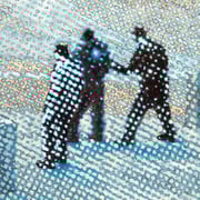 "Die Festnahme", 2010, Öl auf Leinwand, 75 x 70 cm