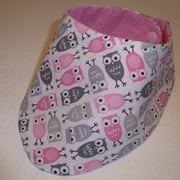 WHT Eulen rosa-grau, hinten Baumwollstoff rosa