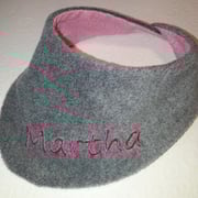 WHT Graues Fleece mit rosa Baumwollstoff