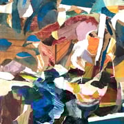 „Erzählung No.17 - Stillleben am Meer” Gouache, Acryl, Zeitungs- und Posterausschnitte