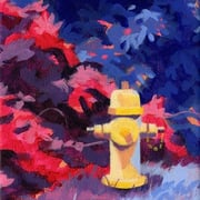 Fire Hydrant, Acrylic on canvas, 18x13cm SOLD