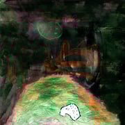 Music in a Box (Hilltop), Mixed Media on paper, 30 x 30 cm