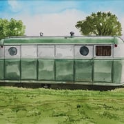 Robert Waddington, "1949 Palace Royal Trailer Home", watercolor, 8" x 10"