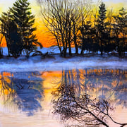 David Bottini, "Creamsickle Sunrise", 10” x 8”, acrylic on canvas