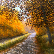 David Bottini, "Dappled Towpath", 14” x 11”, acrylic on canvas