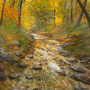 David Bottini, "Autumn Rush", 40” x 30”, acrylic on canvas