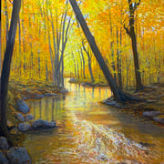 David Bottini, "Autumnal Shimmer", 20” x 16”, acrylic on canvas