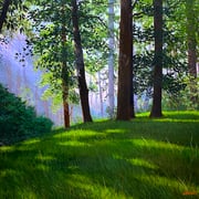 David Bottini, "Dew at Dawn", 12" x 12”, acrylic on canvas