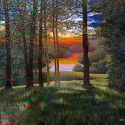 David Bottini, "Saturated Dawn", 18” x 18”, acrylic on canvas