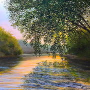 David Bottini, "Peaceful (Potomac) Sunrise", 14" x 18”, acrylic on canvas