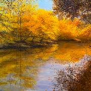 David Bottini, "Reflected Gold", 20" x 30”, acrylic on canvas