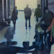 Robert Sampson, "Watch Your Step", 12" x 12", oil