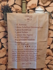 Geschirrtuch mit Gloegg Rezept-skandinavischer Glühwein