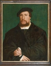 Painting "Portrait of a Hanseatic Merchant" by Hans Holbein the Younger