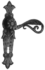 Maniglia porta ristrutturazione ferro battuto forgiato nero opaco 