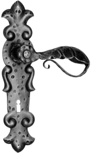 Maniglia porta ristrutturazione ferro battuto forgiato nero opaco 