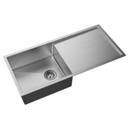 Hana 36L Single Kitchen Sink with Drainer  Fienza Builders Discount Warehouse Bathrooms Renovations Undermount Flush mount