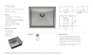 Hana 40L Single Kitchen Sink Fienza Builders Discount Warehouse Bathrooms Renovations Undermount Flush mount