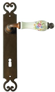 Maniglia porta ferro forgiato porcellana ruggine nero opaco 