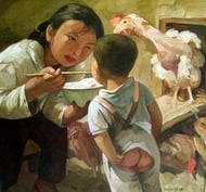 Meine Schwester (Retrospektiv), 2003, Öl/Leinwand, 80 x 80 cm