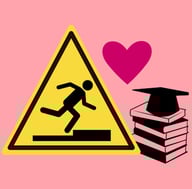 Warnschschild Stolpern