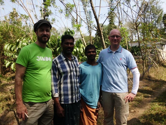 (v.l.) Jörg, Gopalan, Malu Shekharen, Schwan