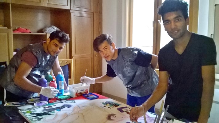 Malende SchülerMänner