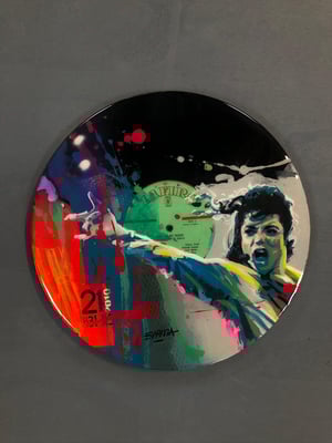 Discos de vinilo pintados en acrílico con acabado en resina / DISPONIBLE