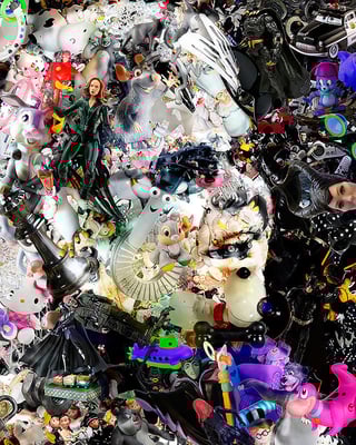 Ilusión Óptica Elton John / Arte Digital sobre retablo en madera con acabado en resina / 1.50 x 1.22 mts / DISPONIBLE