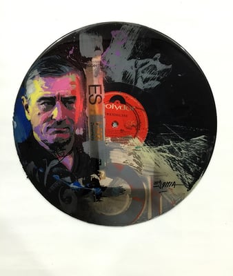 Discos de vinilo pintados en acrílico con acabado en resina / DISPONIBLE