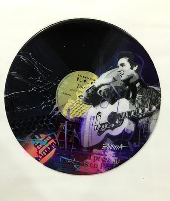 Discos de vinilo pintados en acrílico con acabado en resina / DISPONIBLE