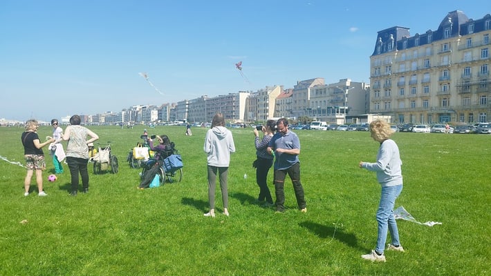 Et enfin de beaux cerfs volants en l'air!