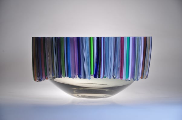 Sabine Lintzen, Studioglas, Glaskunst, blownaway, hoglass, vase, schale, threads, murrini, sittard, niederlande