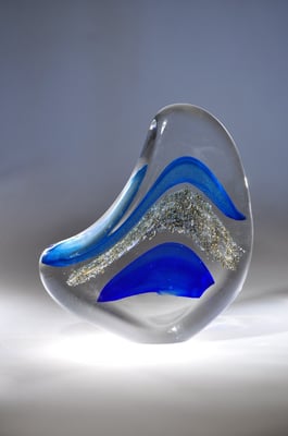 Antoine Pierini, verre soufflé, sculpture, Biot, Studioglas, glassart, Flacon, pressepapiers, paperweight, blownaway