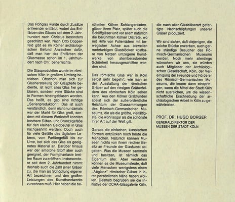 Nachschöpfung, Römisches Glas, Köln, Römisch Germanisches Museum, Museumsshop, Mundgeblassen, handgearbeitet