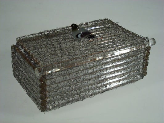 Uta Majmudar, Glasschmuck, Studioglas, Glaskunst, GKV, Haan, Glasdose, Schale, Teller, Glasstäbe, Fusing